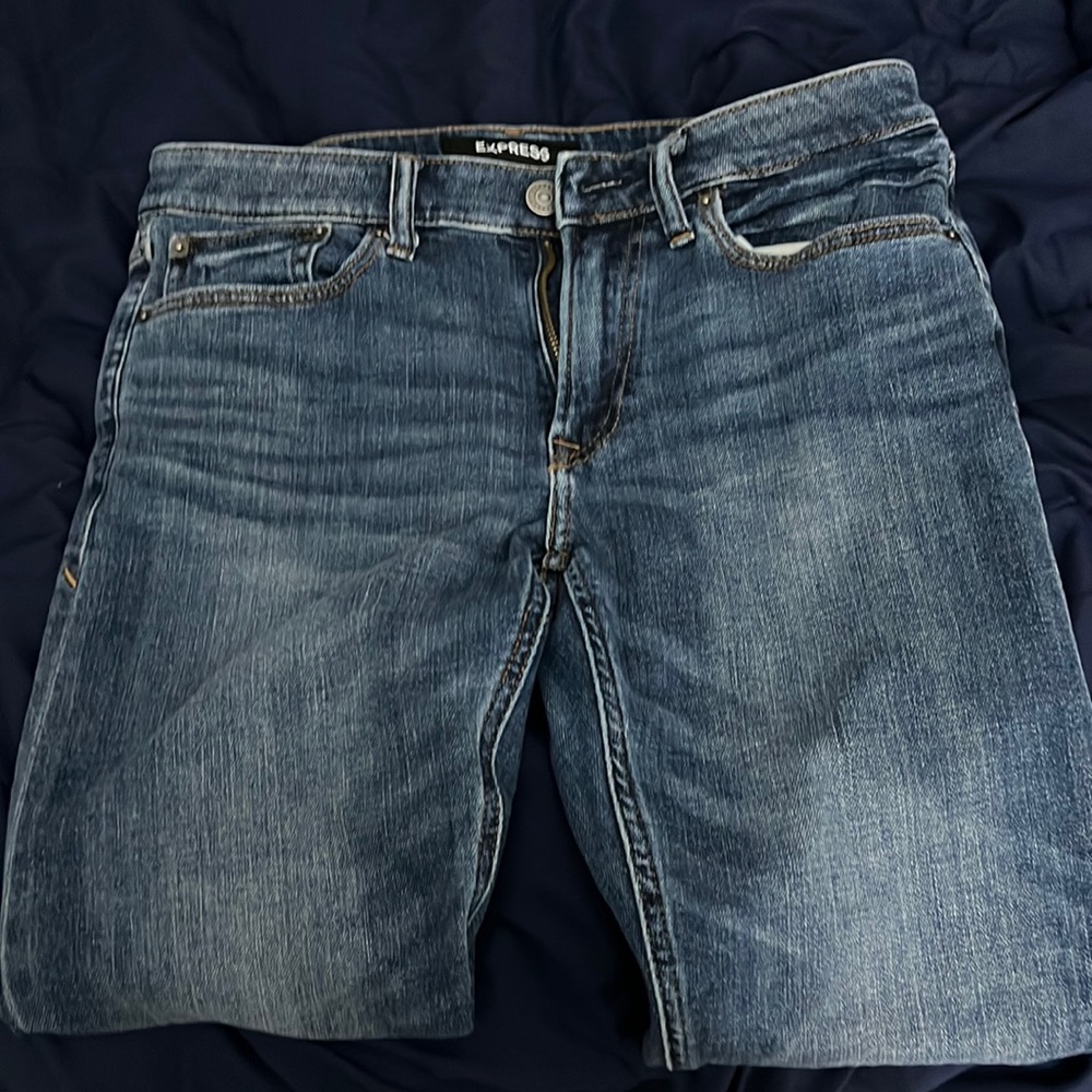 Express Blue Slim Straight 31x30